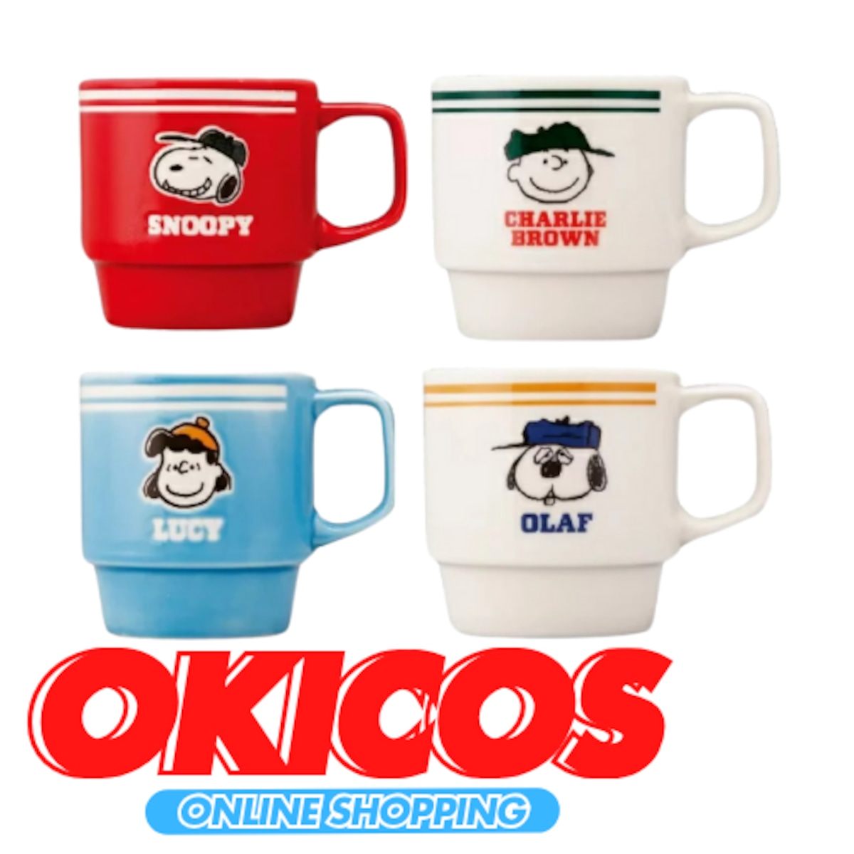 543】スヌーピー スタッキングマグ4PC レンジ/食洗機可 | OKICOS