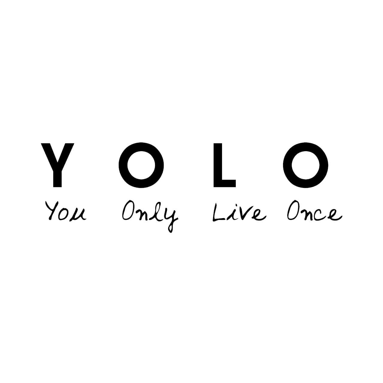ウォールステッカー 名言 YOLO You only live once 黒 マット