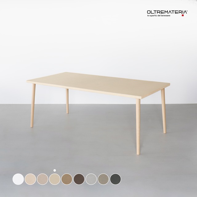 オルトレマテリア ダイニング テーブル Beige-OL04 （鉄脚／木製脚／サイズオーダー）