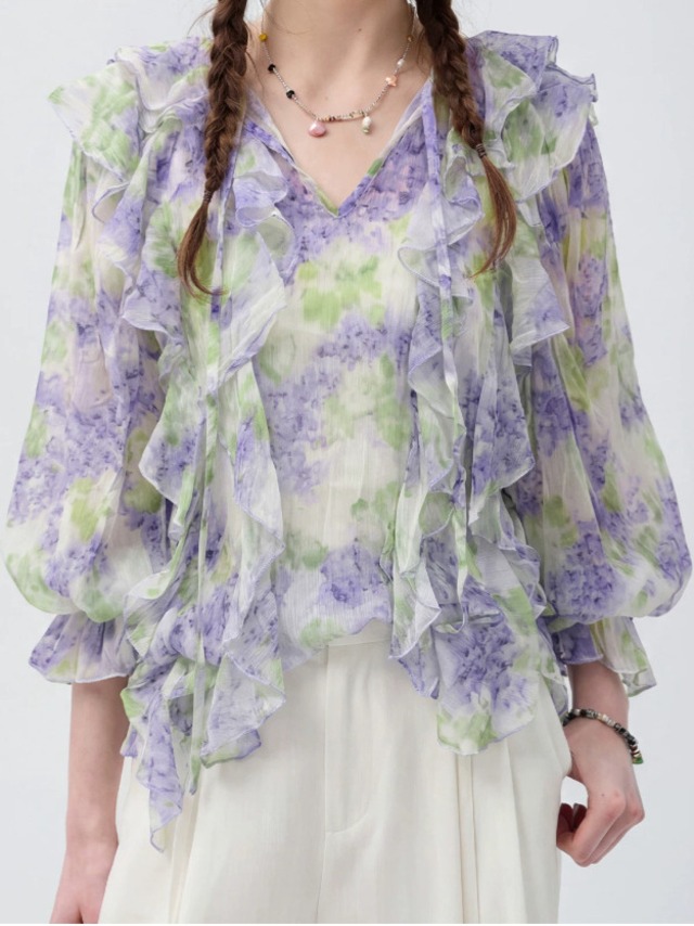 poétique fleurie drapéblouse