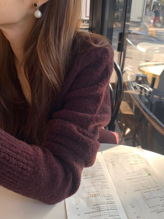 (予約) ounce / Bokashi wool boucle cardigan 2color