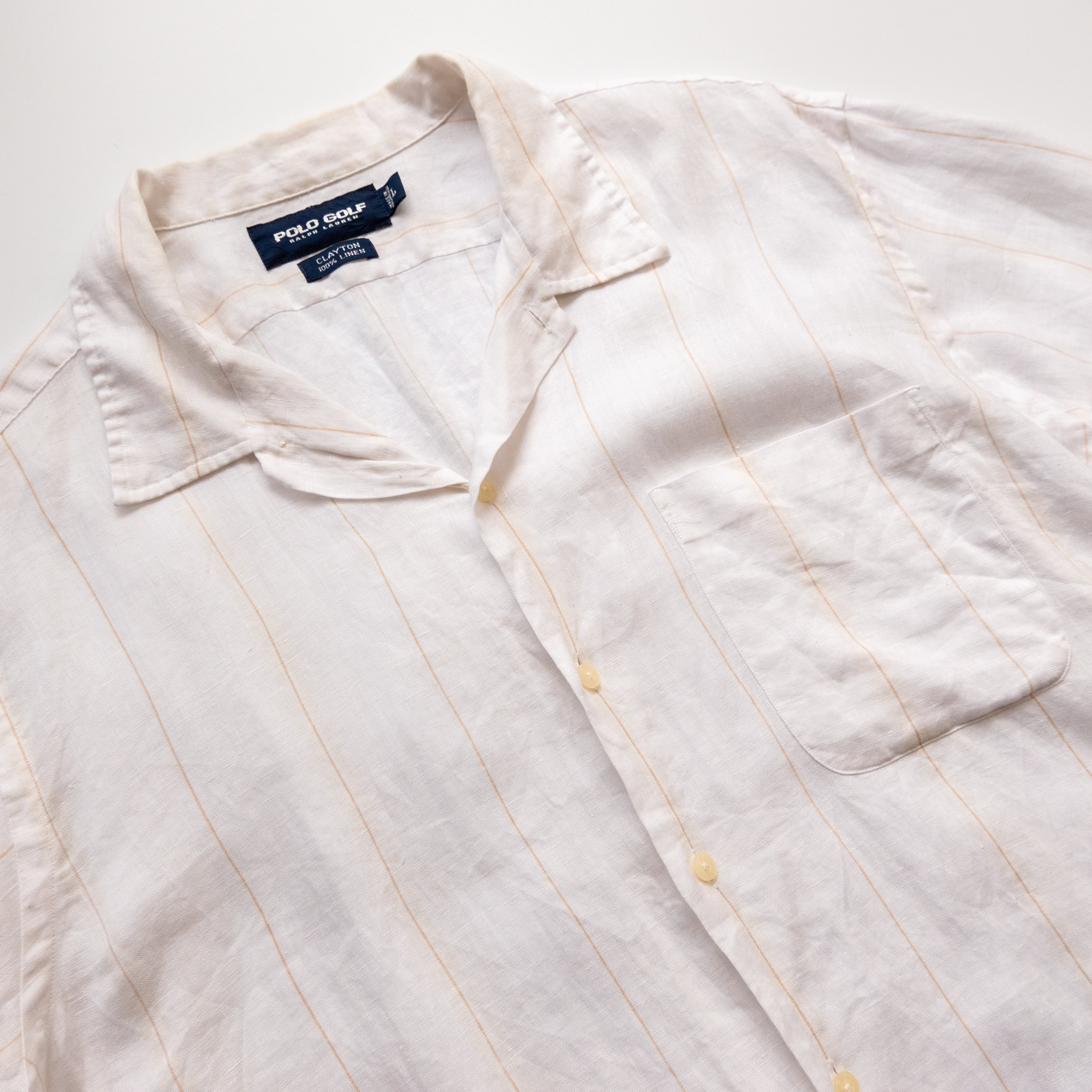 90’s POLO GOLF linen shirt CRAYTON 1990's POLO GOLF linen open collar shirt CRAYTON | Anlien