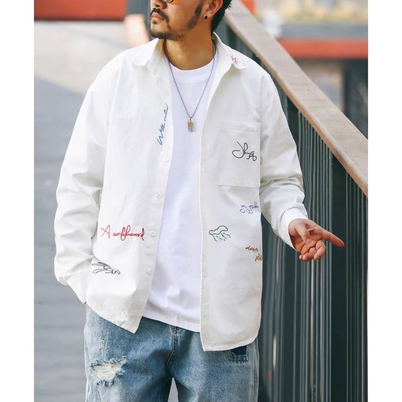 Graffiti embroidery shirt 0631 - 9