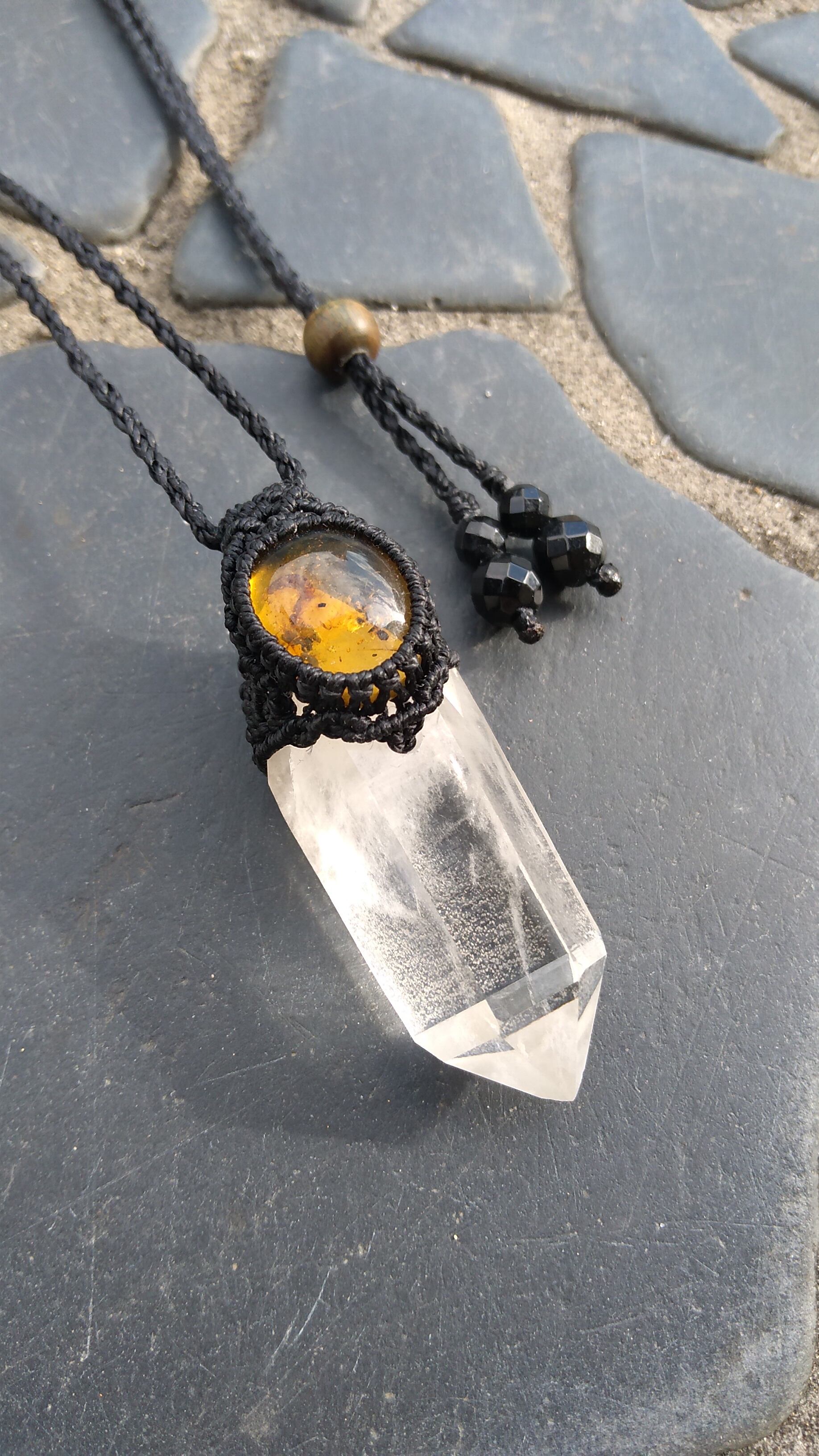 ヒマラヤ水晶 ガネッシュヒマール ＊ マクラメネックレス ペンダント 21