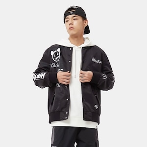 送料無料【HIPANDA ハイパンダ】メンズ  スタジャン MEN’S  BASEBALL JACKET /  GREEN・BLACK