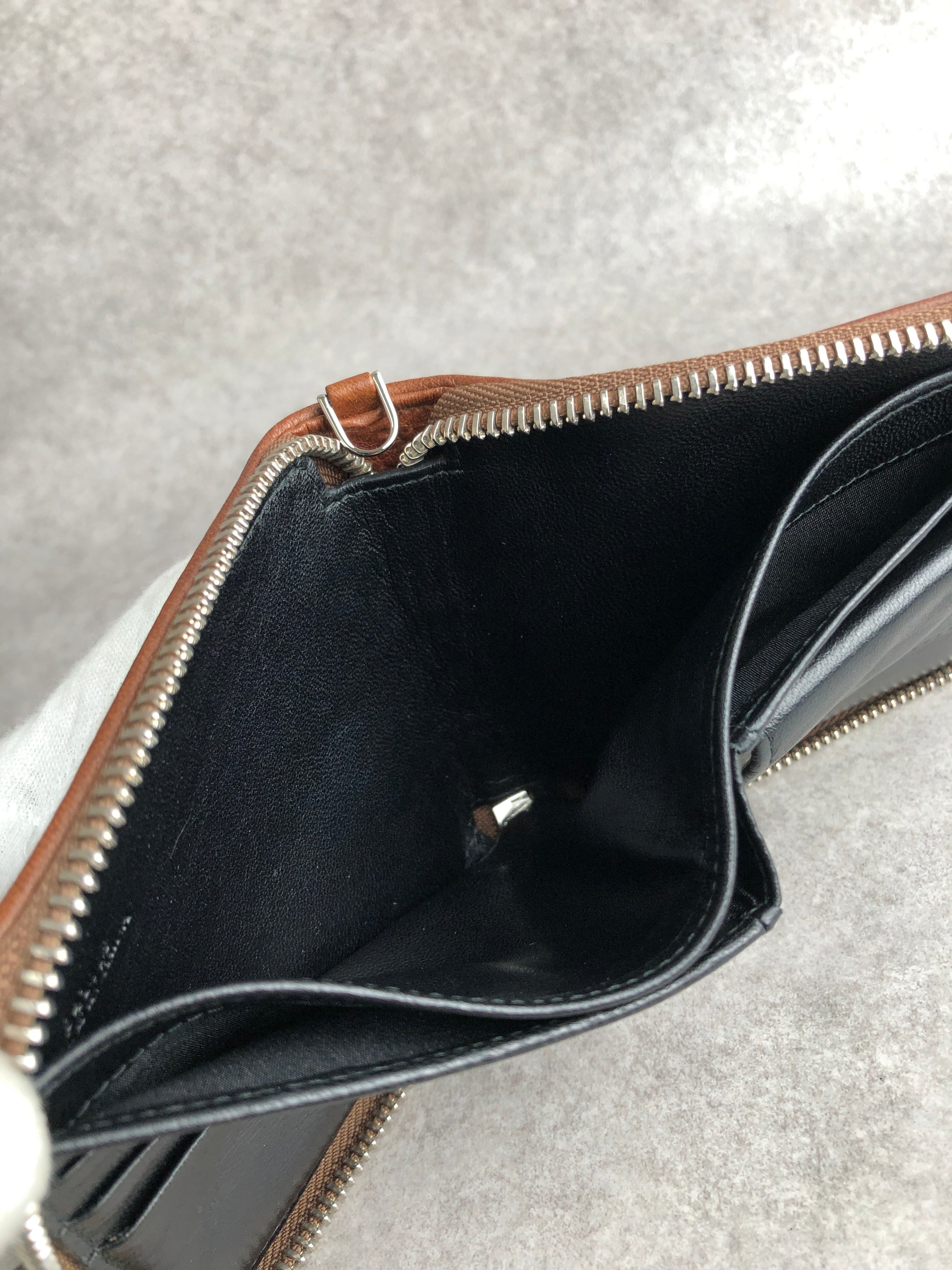 LOEWE ロエベ 財布 ブラウン ロゴ レザー 2つ折り vintage
