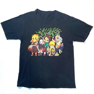 9339 鬼滅の刃 半袖Tシャツ アニメ キャラクター ブラック L程度