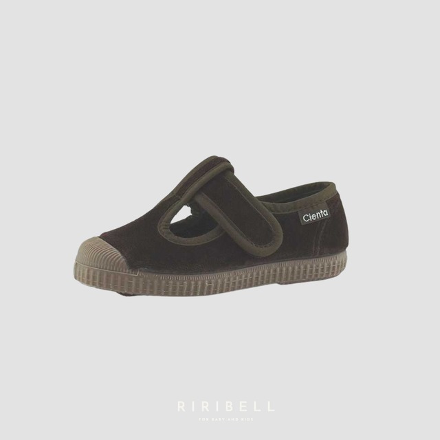 予約【Cienta】ベロア Tストラップシューズ Velour T-Strap Shoes 977A-075 / MARRON(Brown) / 10月末〜11月上旬入荷予定