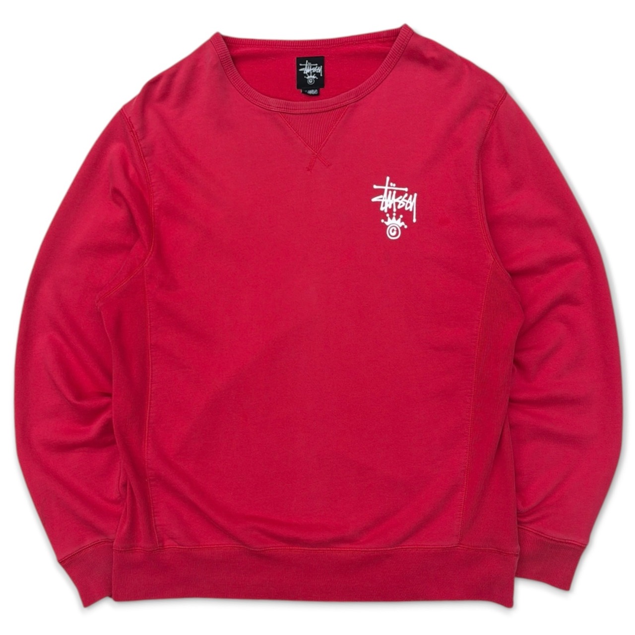 【Stussy】sweat shirt ステューシー　赤　スウェット　リバースウィーブタイプ