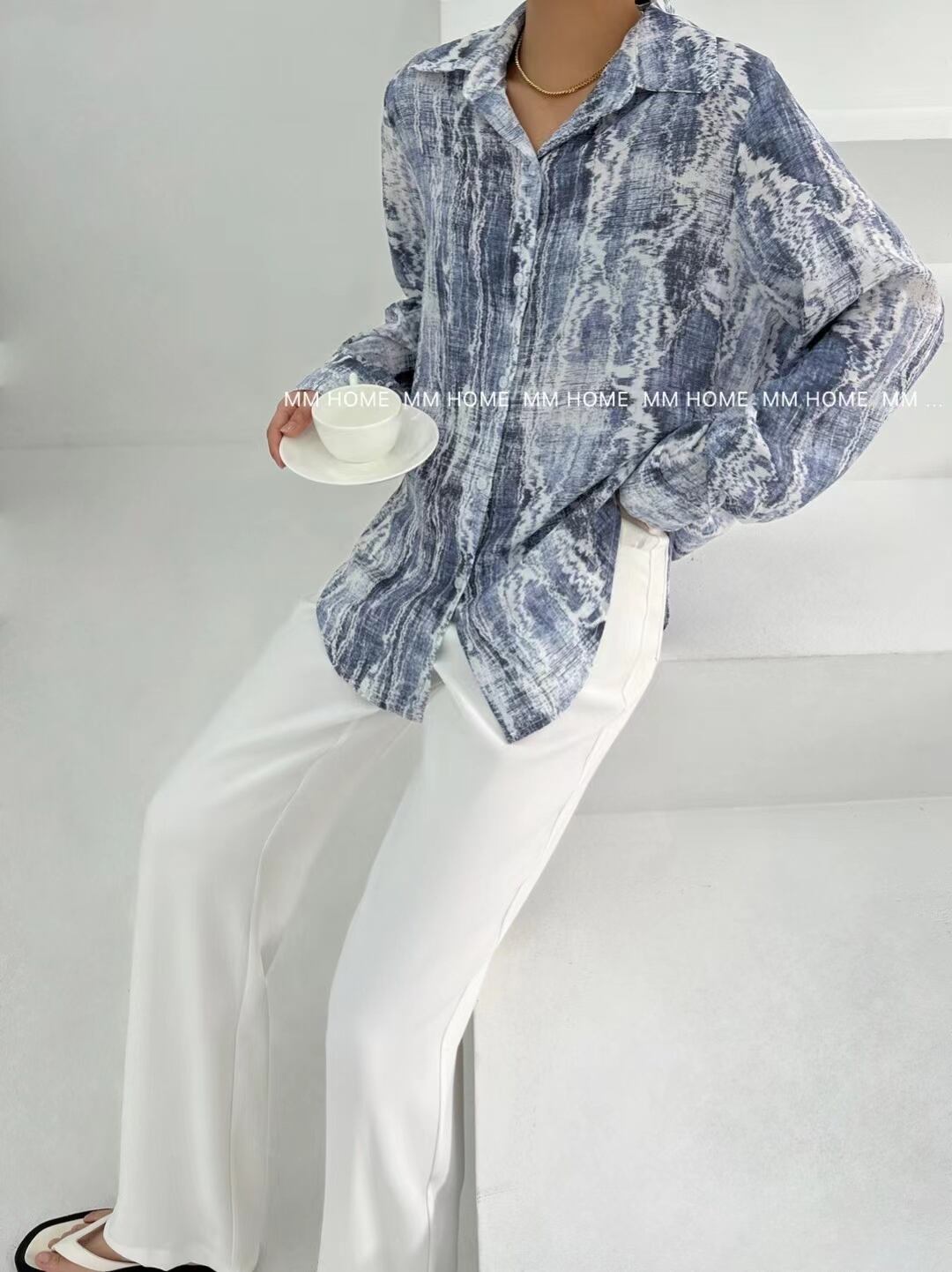 シースルー柄シャツ　AJ42441-820