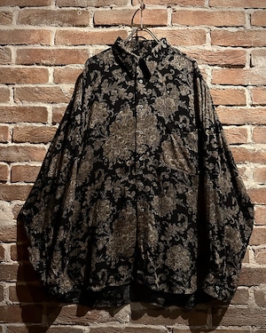 【Caka act3】Botanical Pattern Vintage Loose L/S Shirt