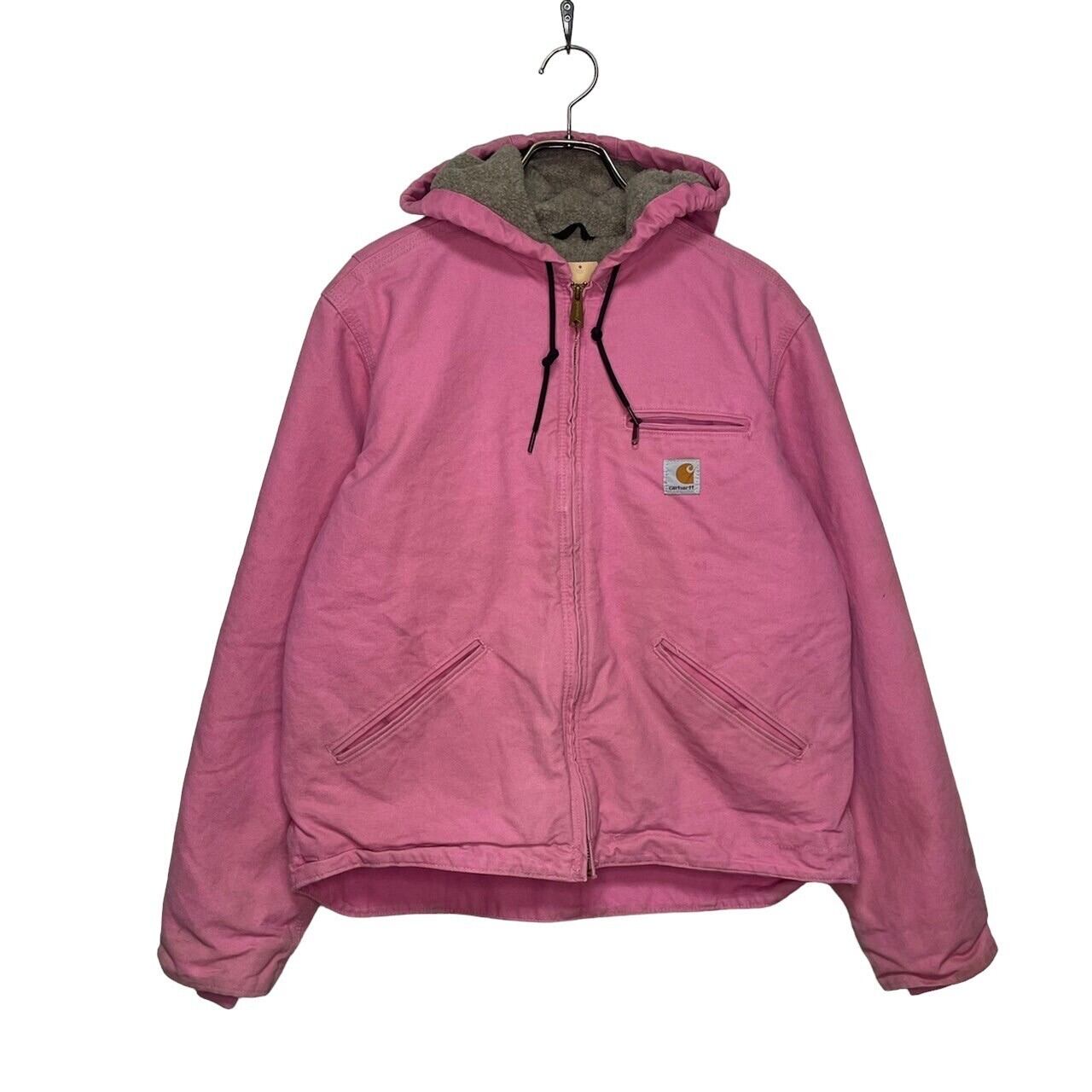 m*d様 Carhartt ピンクジャケット Mサイズ 迷彩裏地 アクティブジャ Carhartt アクティブパーカー M 布パッチ 裏地フリース | 古着屋OLDGREEN