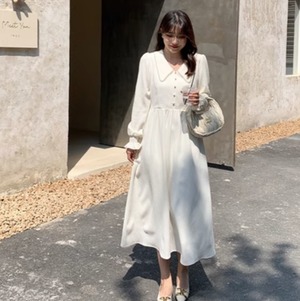 ワンピース デート フレアワンピース ミモレ ミモレ丈 袖あり 長袖 かわいい 大人可愛い きれいめ シンプル カジュアル 大人 上品 おしゃれ お洒落 主役級 存在感 春 秋 10代 20代 30代 レディース 女性用 OL 学生 デート お出かけ 公園デビュー 女子会 休日 イベント 旅行 着回し 普段使い ファッション コーデ 楽ちん モテ トレンド 流行 インスタ映え XL 2XL 3XL 4XL 大きいサイズ 大きい 大きめ ビッグサイズ ゆったり ゆる 白 ホワイト 黒 ブラック