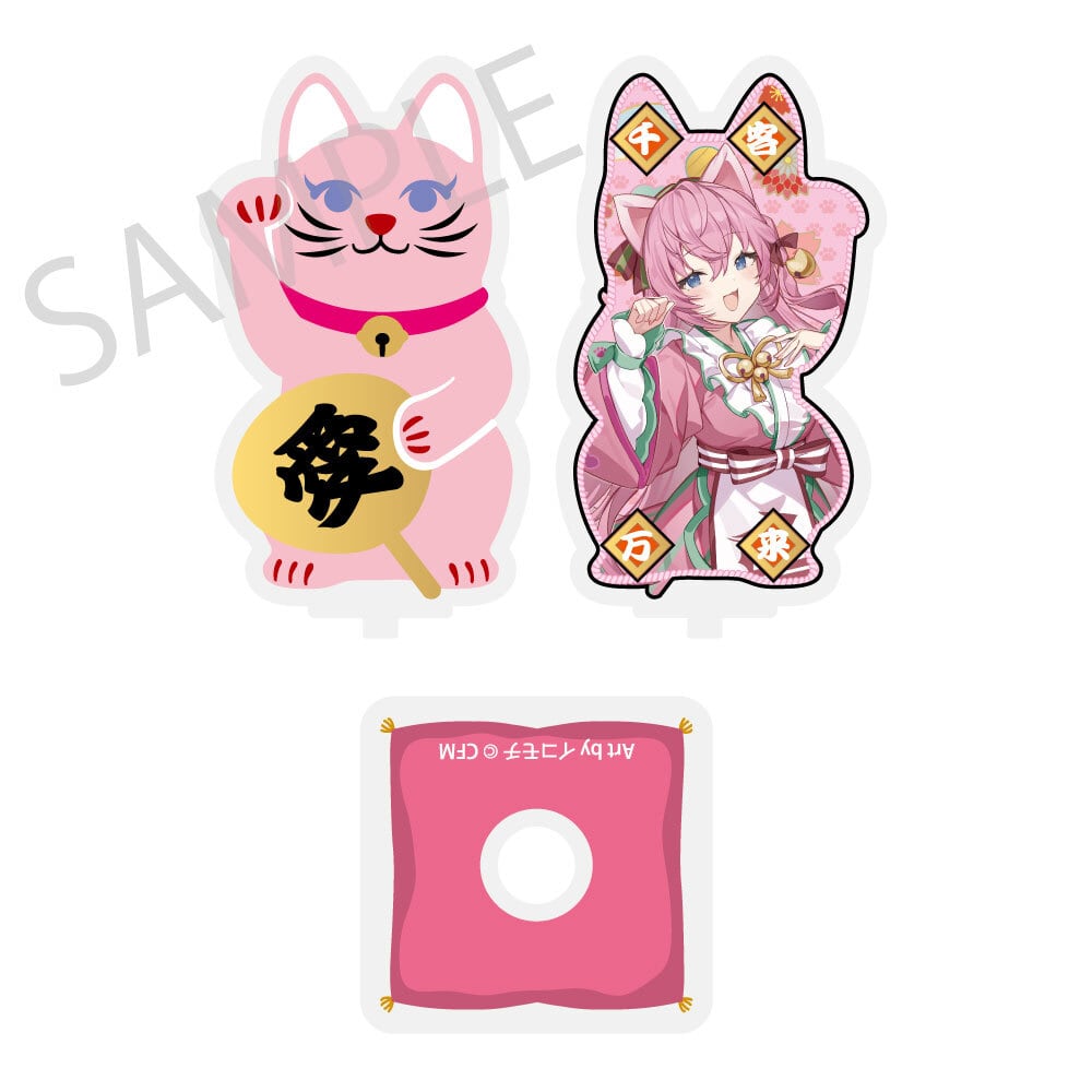 「初音ミク×招き猫×真夏の熊谷」まわるダイカットアクリルスタンド