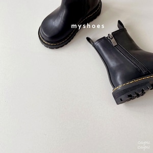 [sold out] ブラック 14cm  rye bread boots チェルシーブーツ 子供靴