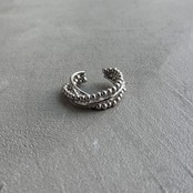 tangled ball cuff ring/silver