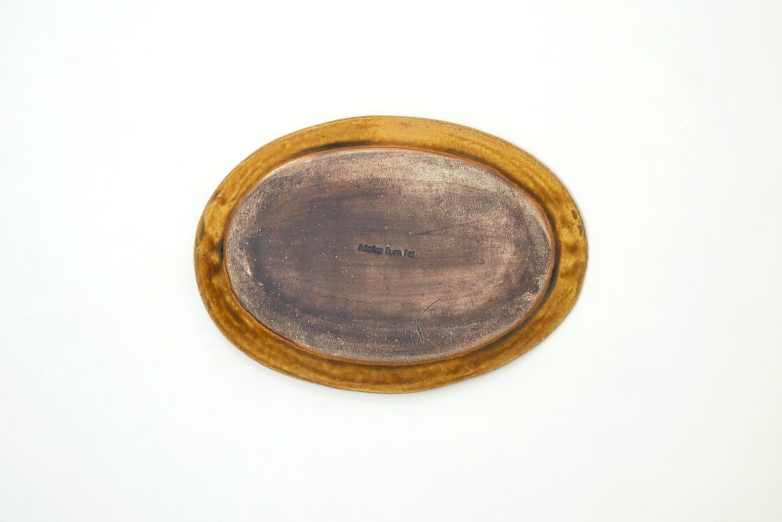 【黄巻格子文楕円深皿】中尾万作 九谷青窯　２枚セット 黄巻格子文楕円深皿】中尾万作 九谷青窯 2枚セット