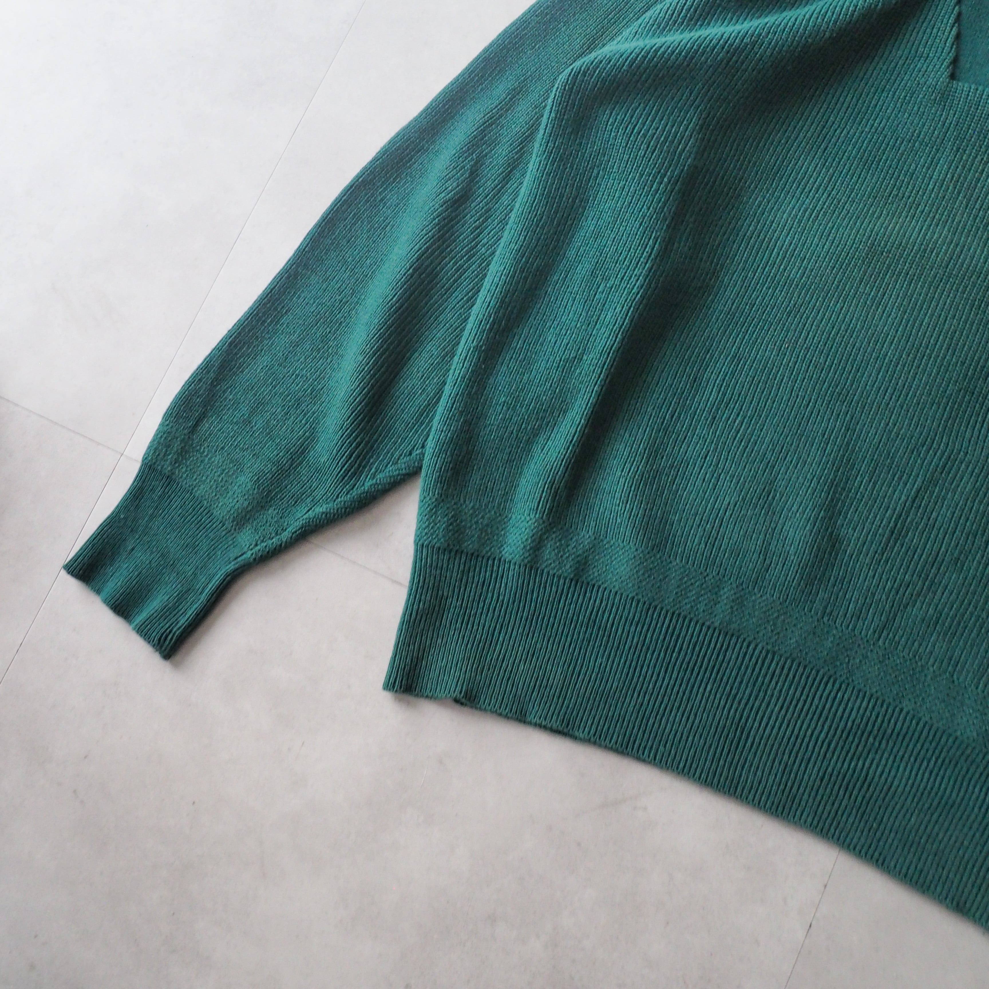 80s“ Eddie Bauer” green zeep sweater cotton knit 80年代 エディー