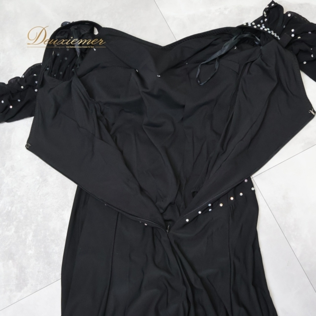 社交ダンス 衣装 スタンダードドレス ドレス ワンピース 黒 パーティドレス 伸縮 上品 綺麗 ダンス 発表会 無地 ブラック系 エレガント おしゃれ フォーマル ダンスパーティ 発表会衣装 舞台衣装 競技用