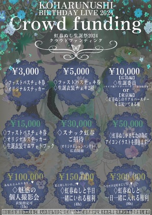【¥5,000コース】販売期間延長！虹春ぬし生誕祭2024 生誕特別パック(ファストパスチェキ券＋生誕衣装チェキ2種)