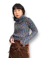 Mix collar turtleneck knit