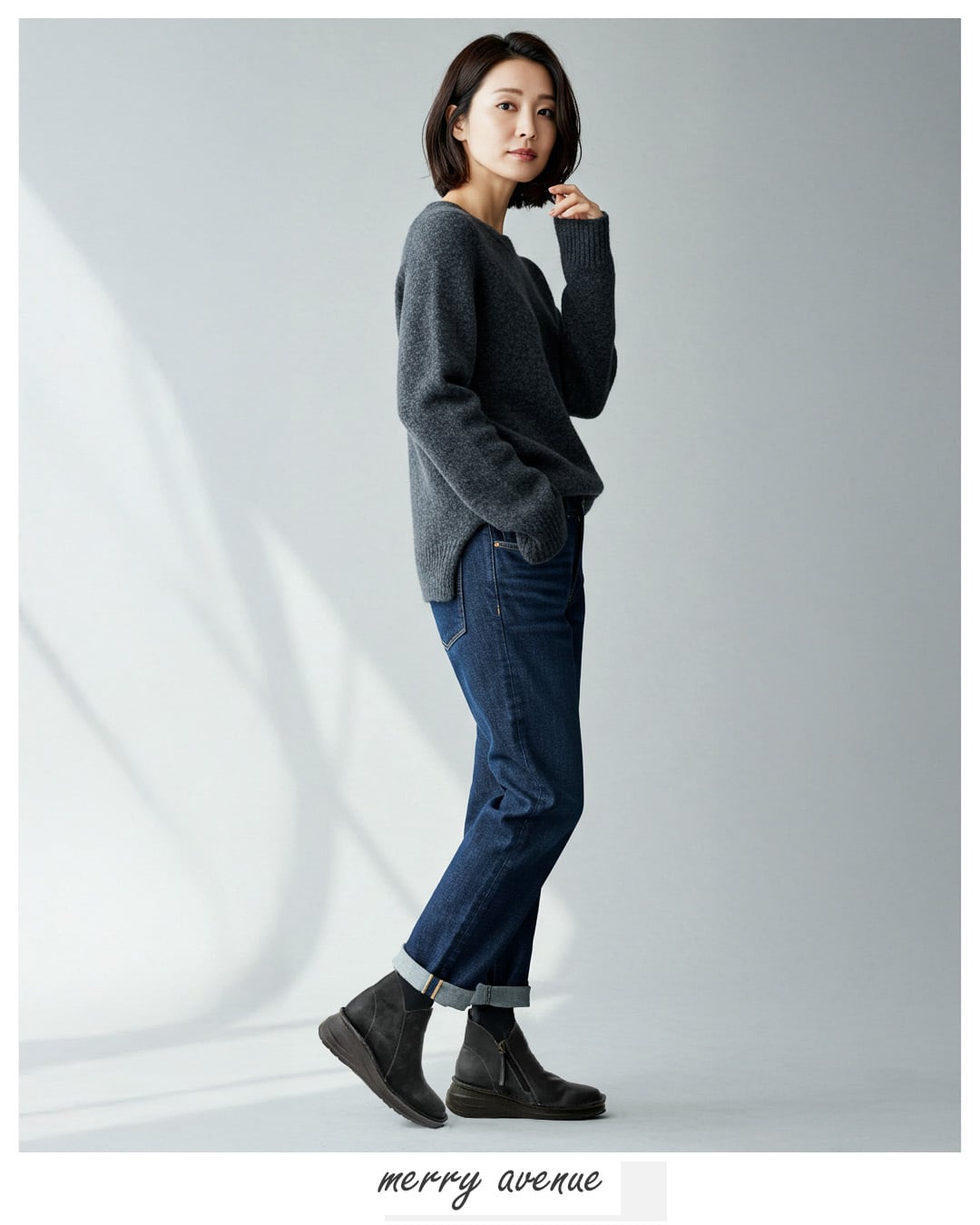 Mu Foot! コンフォート ショートブーツ オブリークトゥ レディース 5cm