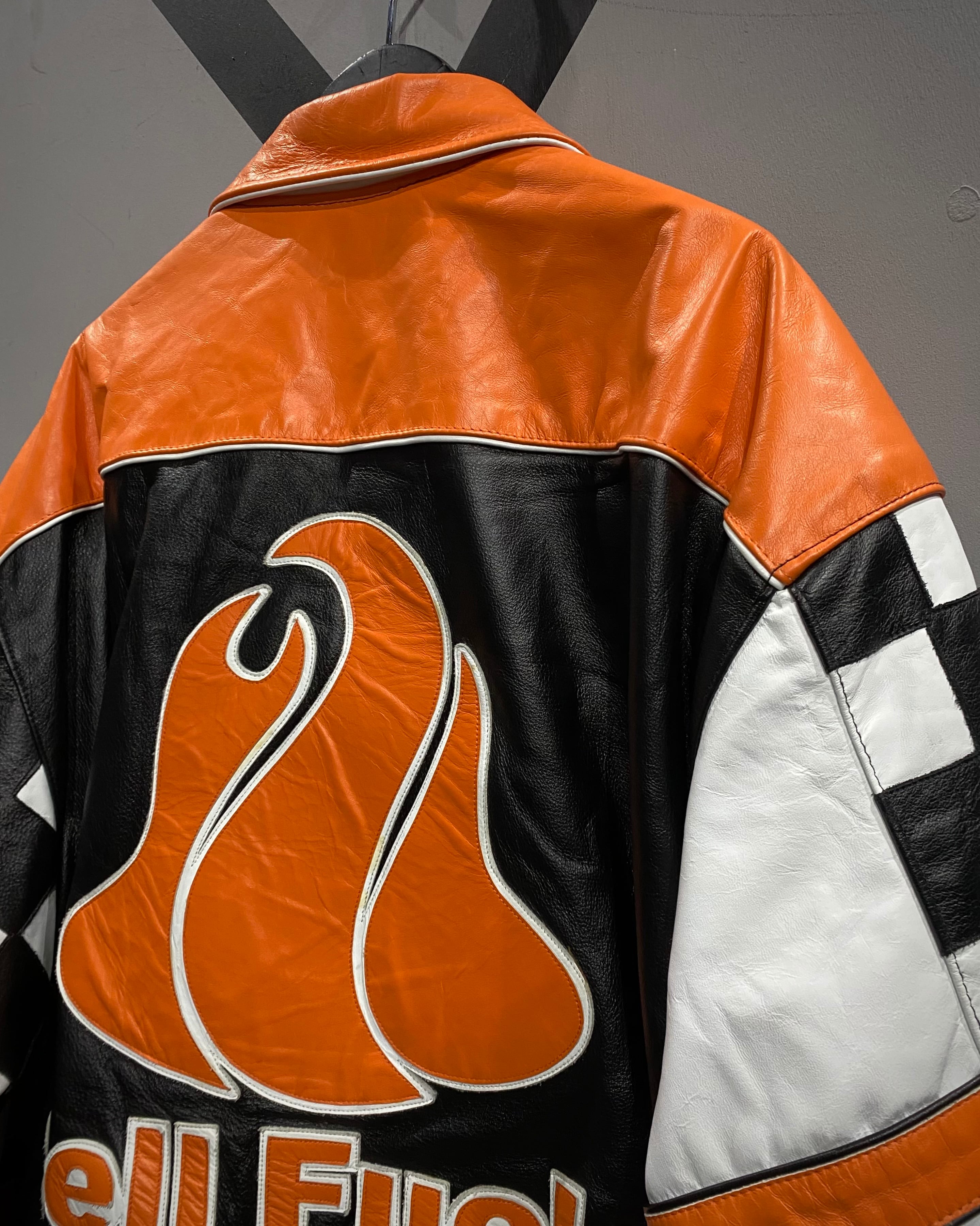 X VINTAGE】“JH Design” Racing Design Loose Leather Jacket | Caka