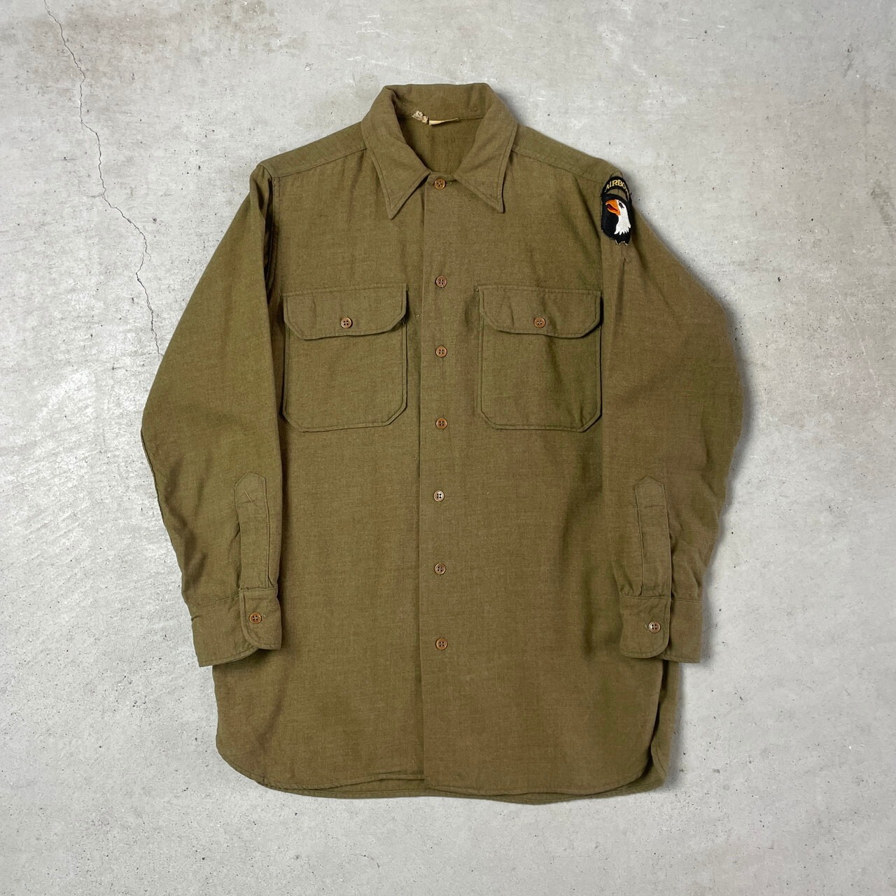 40年代 U.S.ARMY 米軍実品 ウール ミリタリーシャツ マスタードシャツ 