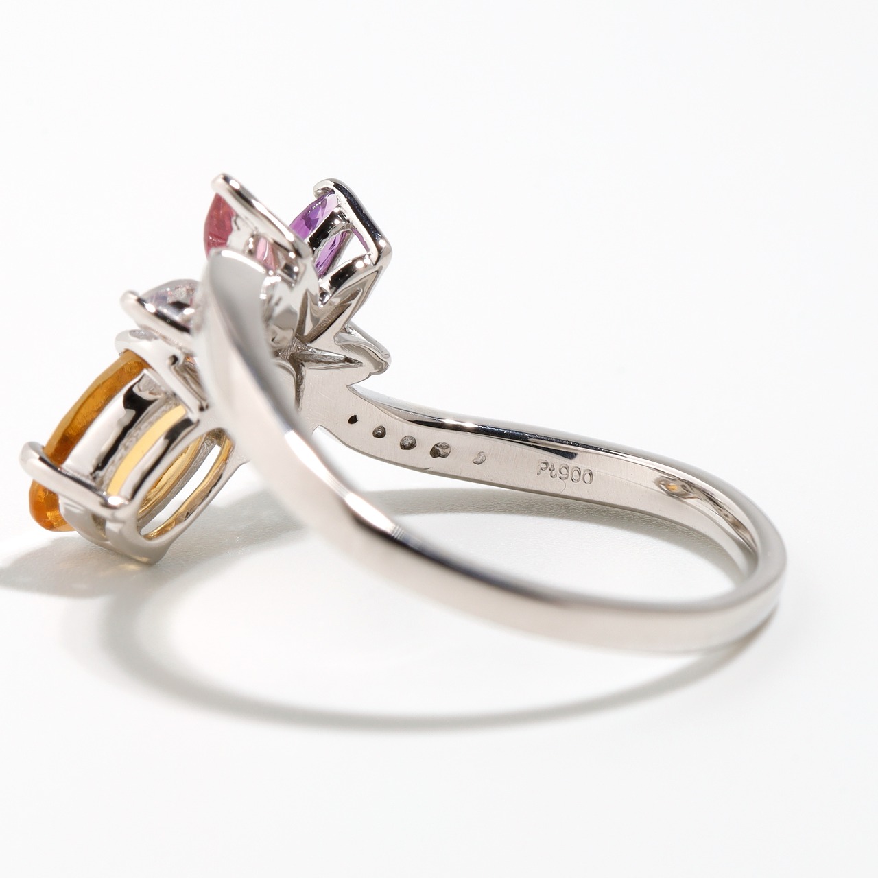 半貴石  デザインリング pt900 / 1.110ct / DA 0.09ct