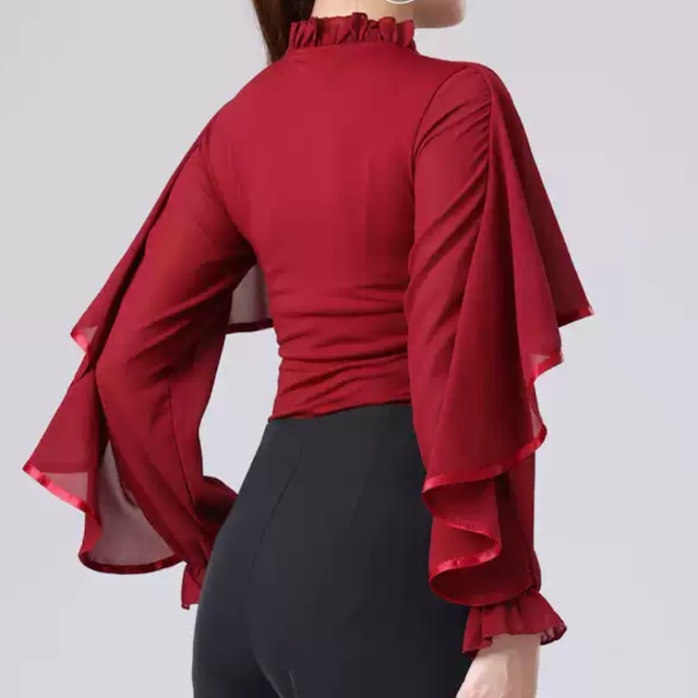 ロングスリーブ ショートボレロデザイン トップス 【レオタード タイプもあり】ds1043