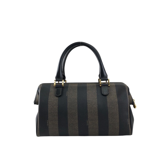 FENDI フェンディ ペカン柄 ブラック FFロゴ PVCレザー 2WAY ミニボストンショルダーバッグ vintage ヴィンテージ オールド ze6stg