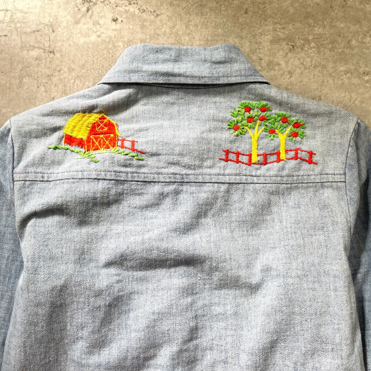 kids】70年代 シアーズ Sears Jr Bazaar 刺繍 デニムジャケット 150cm kids】70年代 シアーズ Sears Jr Bazaar 刺繍 デニムジャケット 150cm