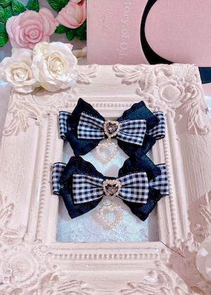 Gingham Riboon Set Hair Accessory