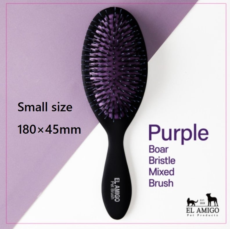 予約【EL AMIGO】Purple Premium Boar Bristle mixed Brush《Ssize》