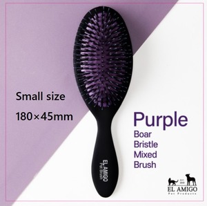 予約【EL AMIGO】Purple Premium Boar Bristle mixed Brush《Ssize》