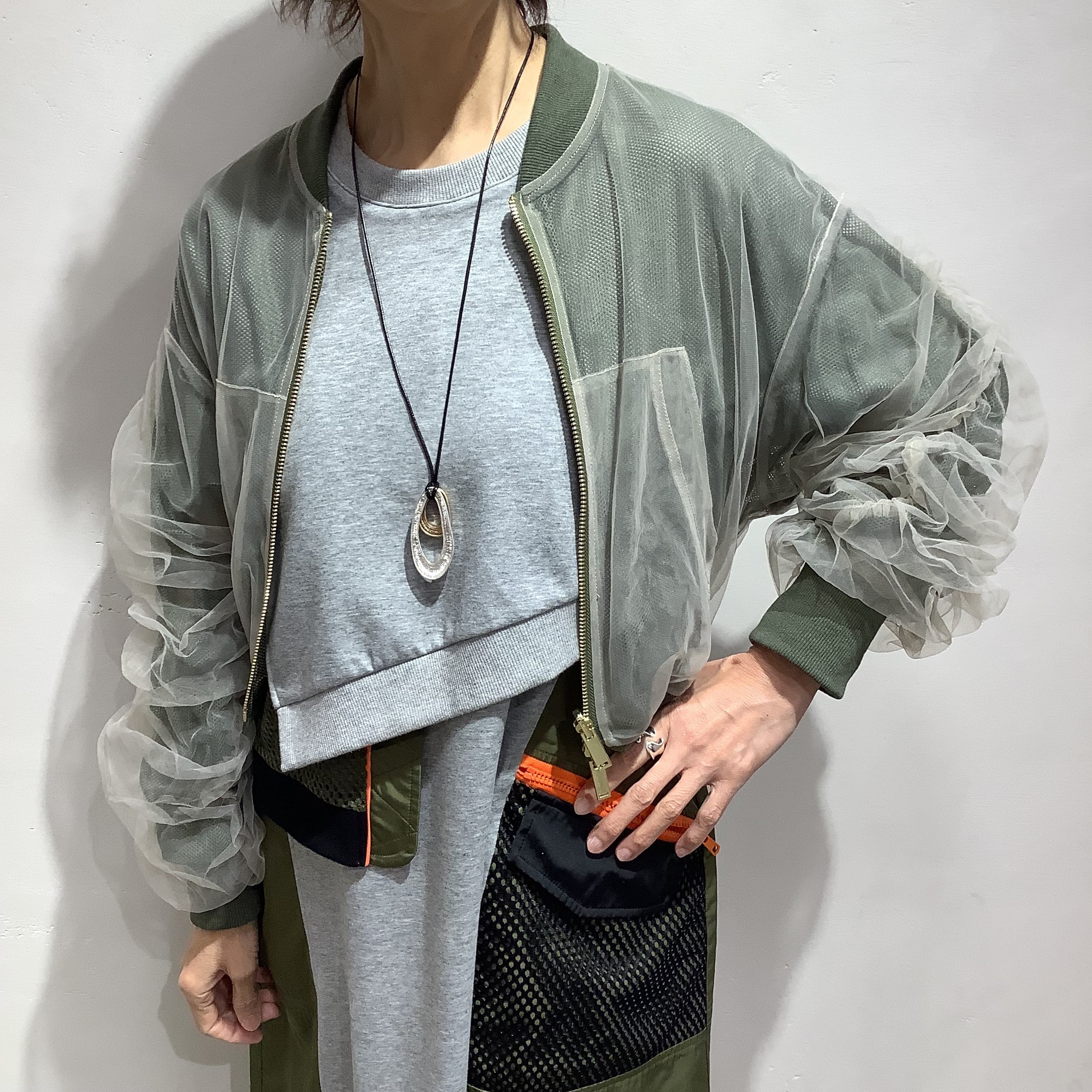 RISLEY(リズレイ)】チュールメッシュジップブルゾン［R2601ｰRBZ929