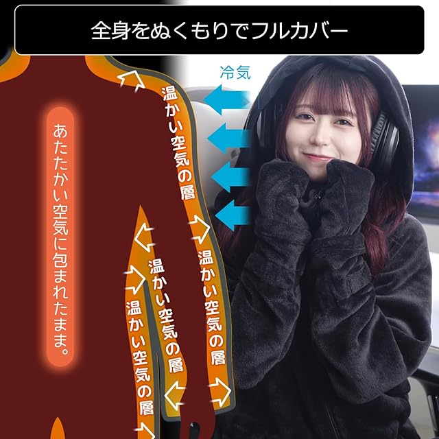 Bauhutte(バウヒュッテ) 着る毛布 ゲーミング着る毛布 ダメ着 4G