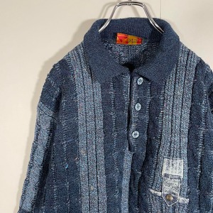 イタリア製 vintage design mohair knit polo size L相当 配送C