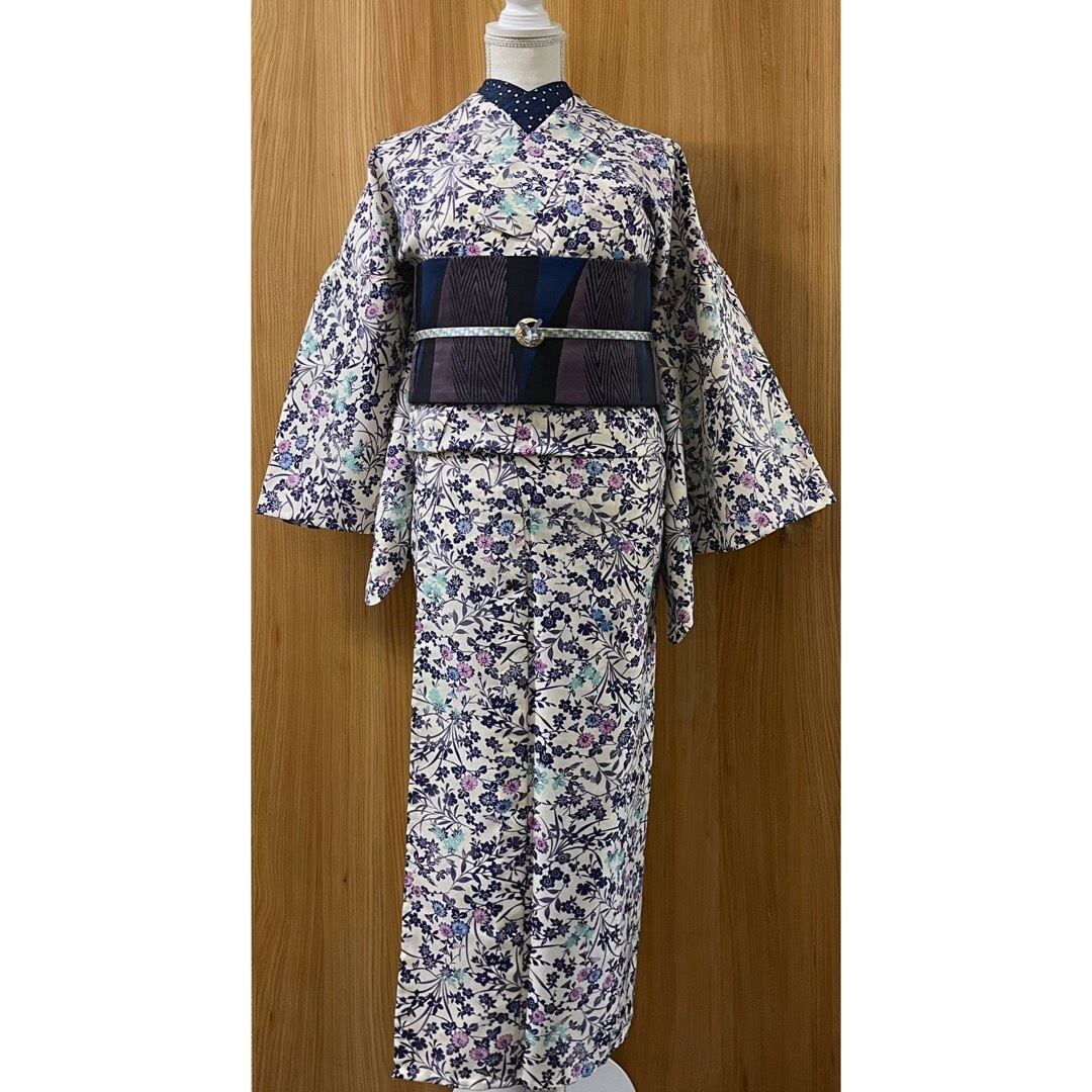 新品】型染め風草花模様の洗える単衣小紋着物 | 今昔きもの楸堂
