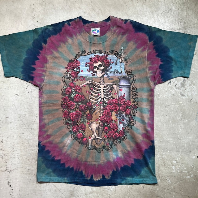 90's GRATEFUL DEAD グレイトフルデッド 1965-1995 30 Years Anniversary Tee タイダイT スカル＆ローズ グッドコンディション LIQUID BLUE 30周年 Lサイズ USA製 希少 ヴィンテージ BA-2254 RM2673H