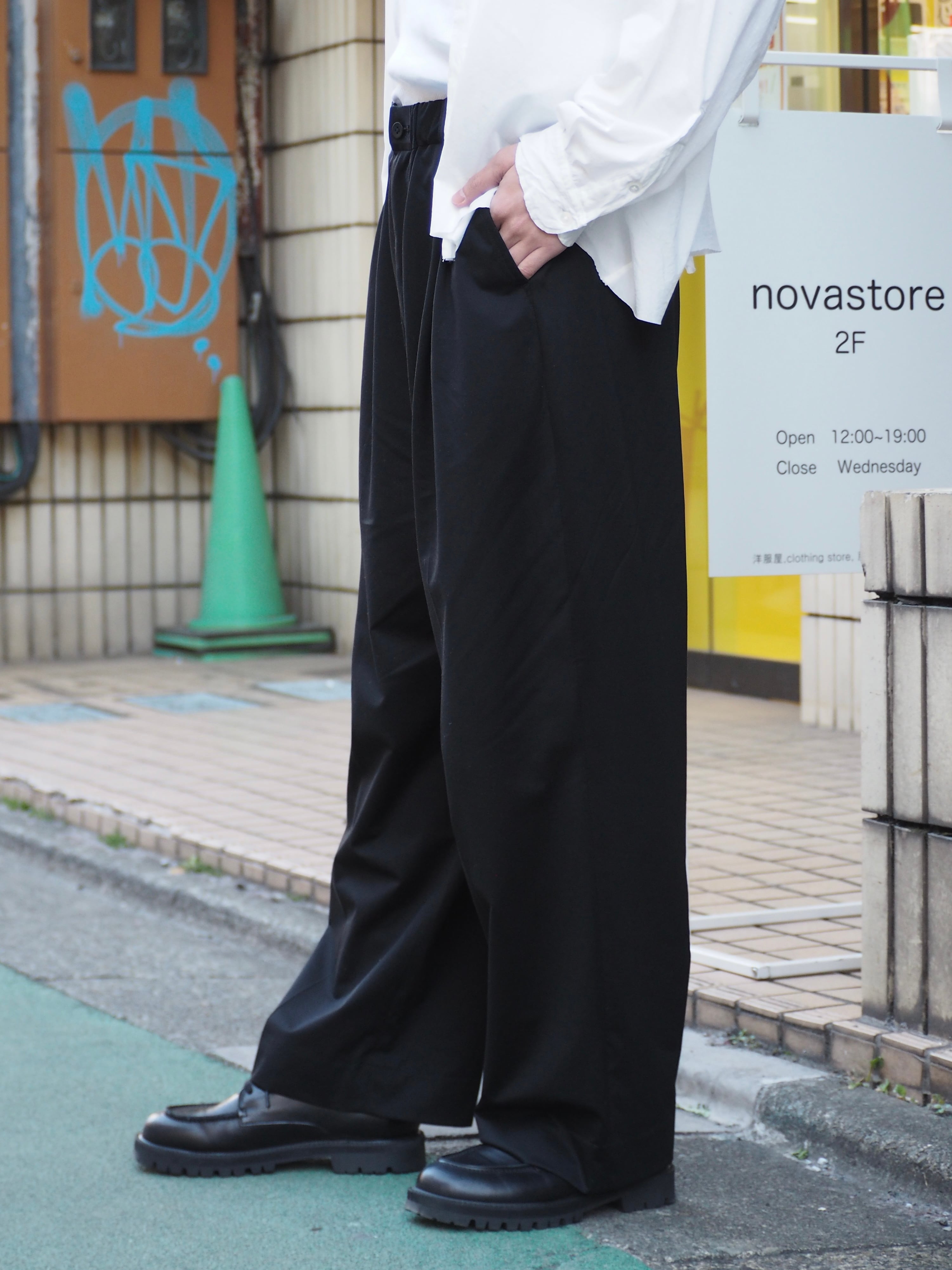 LAST1】KANEMASA PHIL. 46G Tuck Easy Pants(BLACK) | novastore