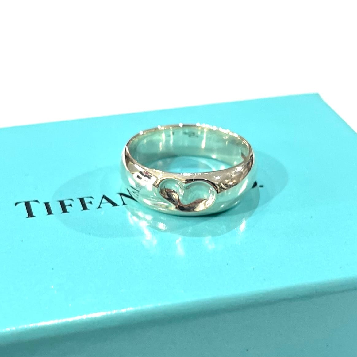 TIFFANY&CO.】【12号】カーブドハートリング／スターリングシルバー