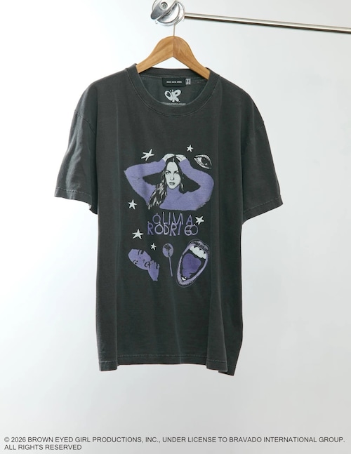 【GOOD ROCK SPEED】 Olivia Rodrigo Graphic Print T-shirt Charcoal