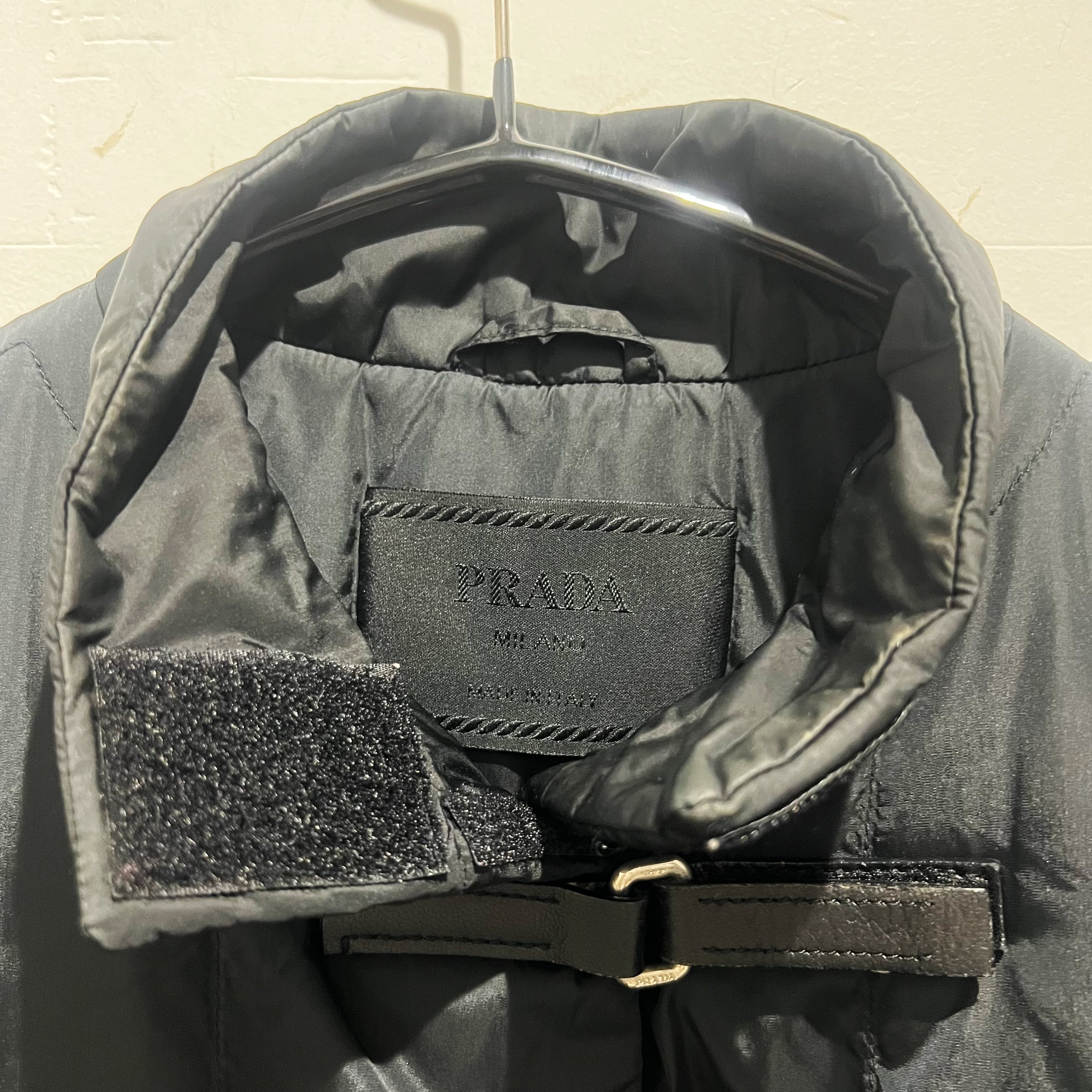 PRADA プラダ 99AW Leather Belt China Jacket ナイロン PRADA プラダ 99AW Leather Belt China Jacket ナイロン