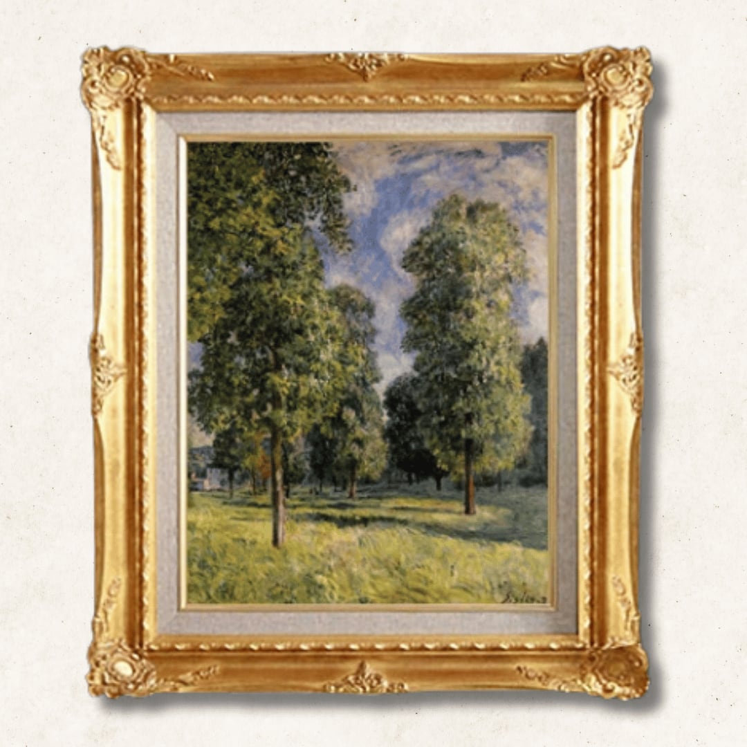 風景画 油彩画 F-12 シルバーフレーム 風景画 油彩画 F-12 シルバー