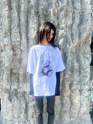 【WE11DONE】BLACK PUNK TEDDY T-SHIRT