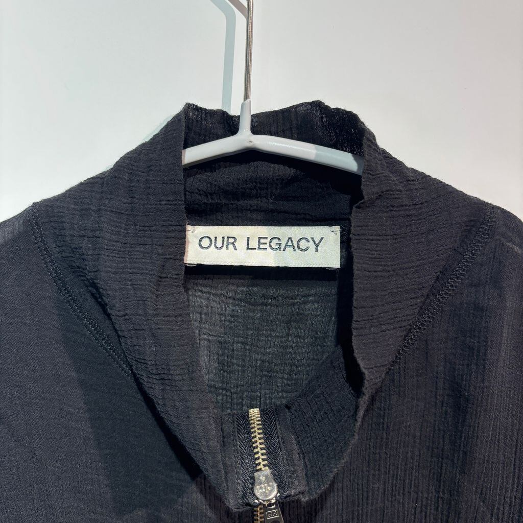 OUR LEGACY アワーレガシー 20ss SHRUNKEN FULLZIP POLO Black Rayon
