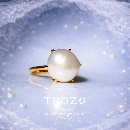 【004 Veiled Nereids Collection】 パール(バロックパール 真珠) 鉱物原石 フリーサイズ シルバー925 リング 指輪 天然石 アクセサリー (No.3707)