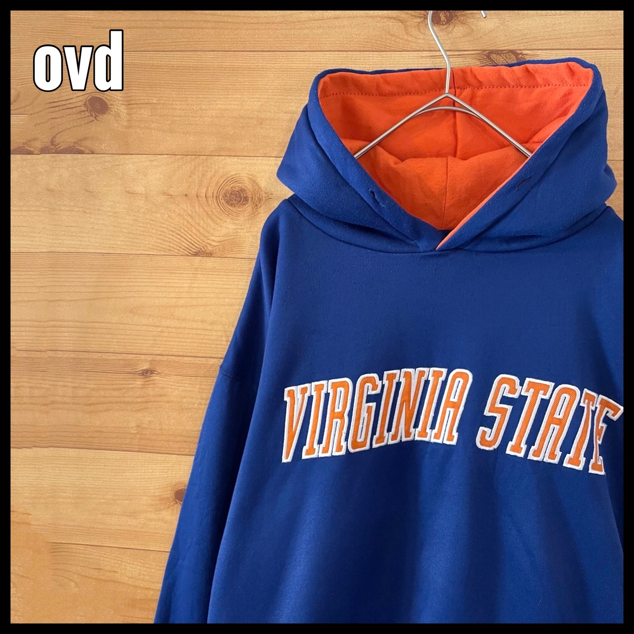 【ovd】カレッジ バージニア大学 University of Virginia 刺繍 スウェット パーカー プルオーバー フーディー L相当 US古着