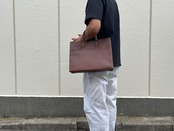 【限定数台ずつ企画】牛革の紙袋のような革袋・A4ヨコ